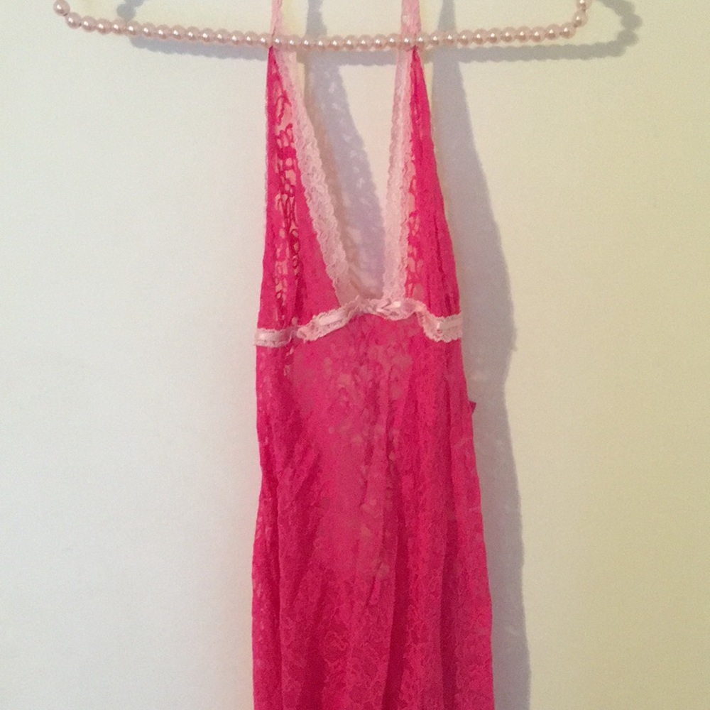 Hot pink lace lingerie